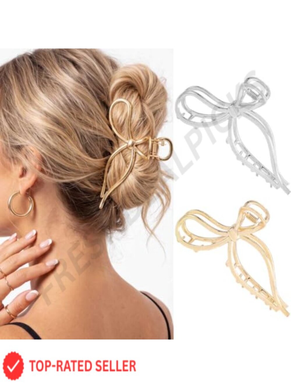 Metal Bow Claw Hair Clips Alloy Nonslip Hair Accessories for Women